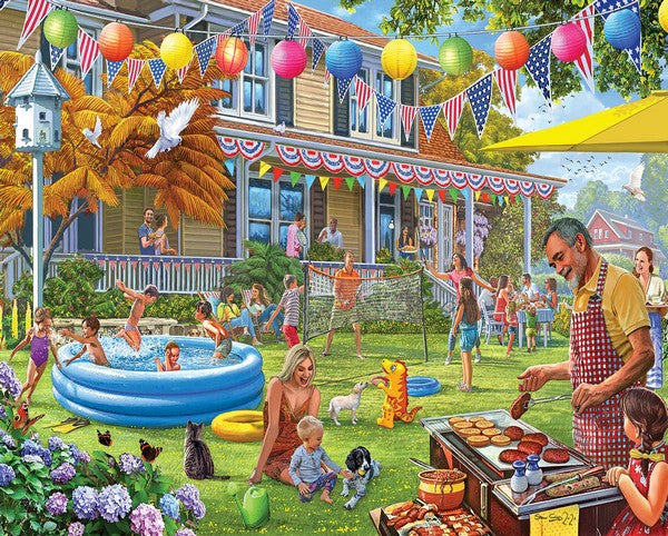 White Mountain - Backyard BBQ - 1000 Piece Jigsaw Puzzle