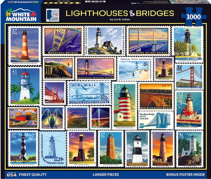 White Mountain - Lighthouses & Bridges - 1000 Piece Jigsaw Puzzle ...