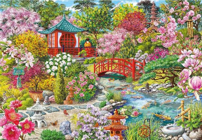 Gibsons - The Japanese Garden - 100XXL Piece Jigsaw Puzzle