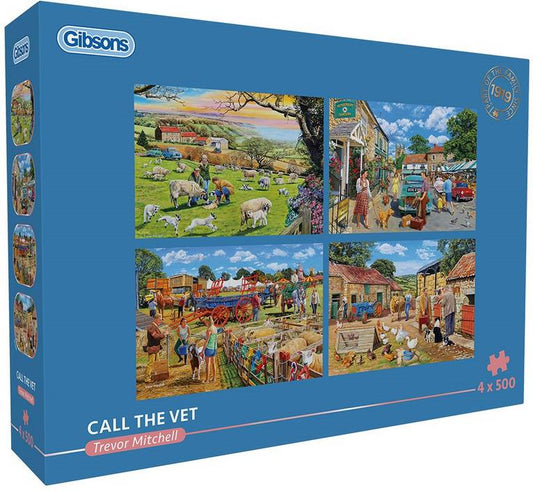 Gibsons - Call the Vet - 4 x 500 Piece Jigsaw Puzzle