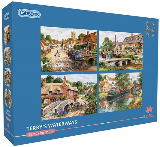 Gibsons - Terrys Waterways - 4 x 500 Piece Jigsaw Puzzle