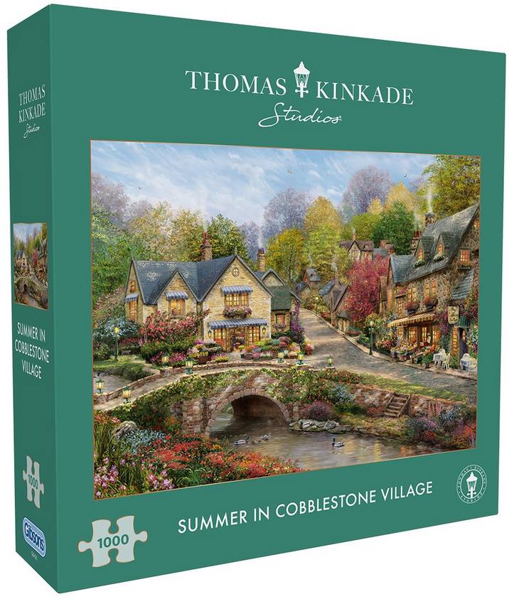 Gibsons - Thomas Kinkade - Summer in Cobblestone Village - 1000 Piece Jigsaw Puzzle