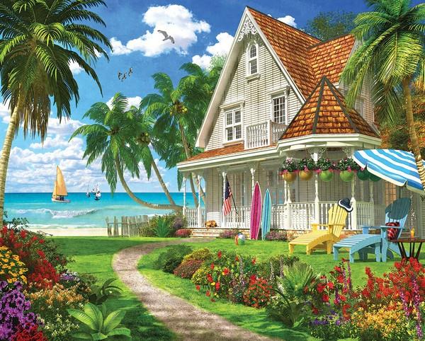 White Mountain - Beach House - 1000 Piece Jigsaw Puzzle – Jigsaw ...