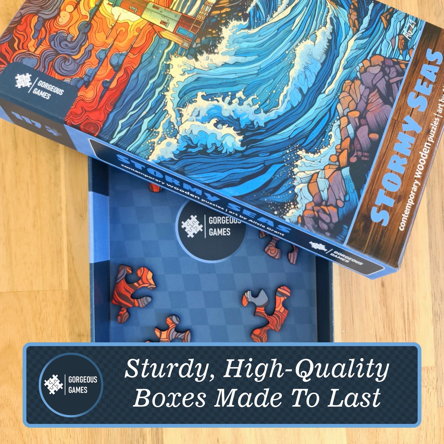 Gorgeous Games - Stormy Seas - 117 Piece Wooden Jigsaw Puzzle