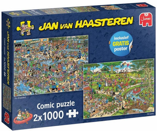 Jan Van Haasteren - The Pharmacy & The Park 2 x 1000 Piece Jigsaw Puzzle