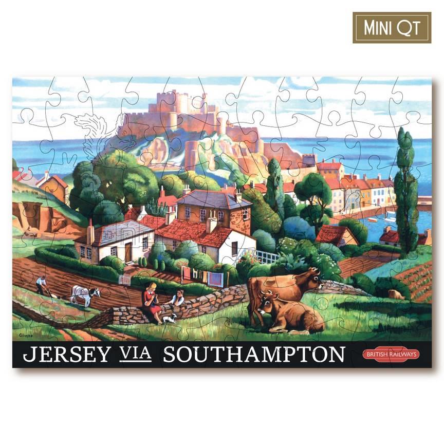 Victory Puzzles - Vintage Poster - Jersey - 76 Piece Wooden Jigsaw Puzzle