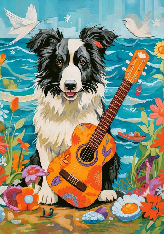 Castorland - Collie, Guitar and the Sea - 500 Piece Jigsaw Puzzle