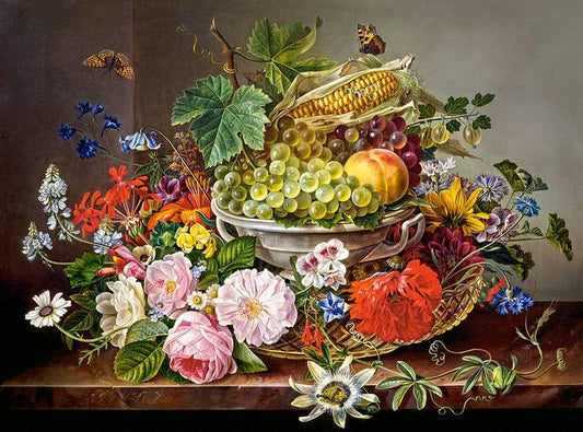 Castorland - Still Life with Flowers and Fruit Basket - 2000 Piece Jigsaw Puzzle