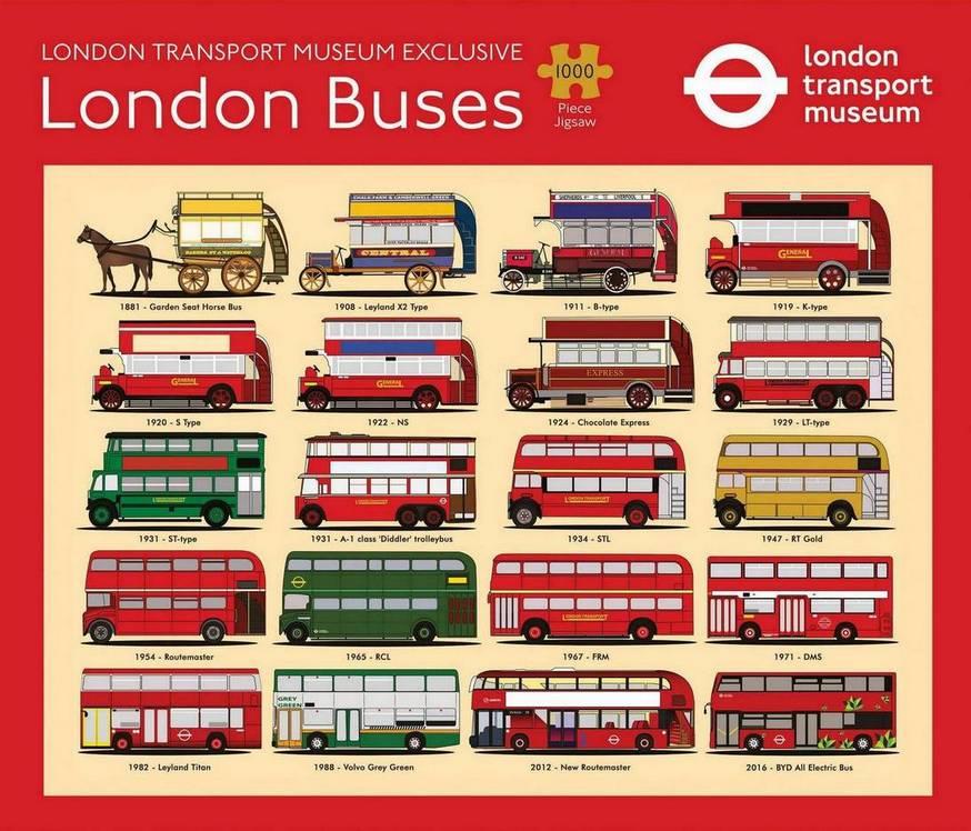 Coach House Partners - London Buses - 1000 Piece Jigsaw Puzzle