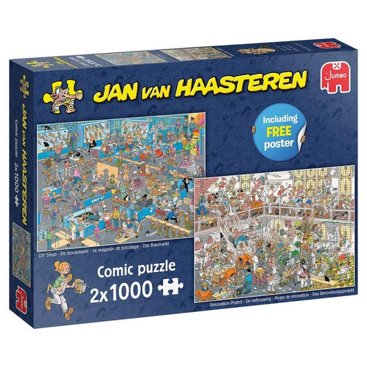 Jan Van Haasteren - How Not to DIY - 2 x  1000 Piece Jigsaw Puzzle