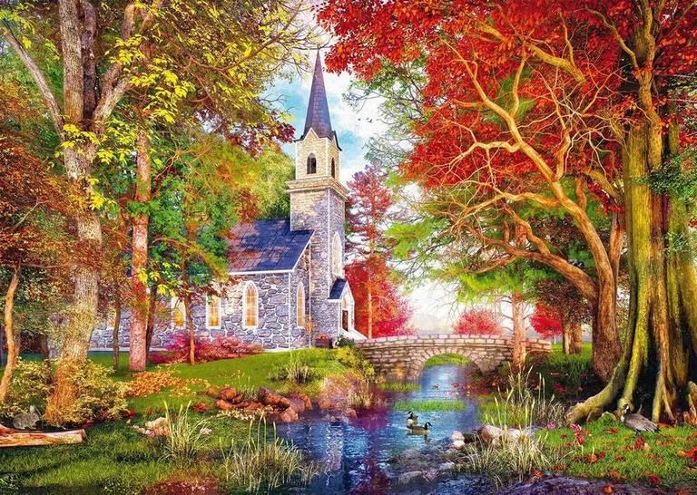 Schmidt - Chapel in Autumn Magic - 1000 Piece Jigsaw Puzzle