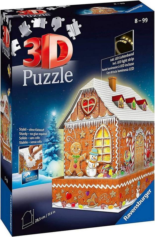 Ravensburger - Gingerbread House Night Edition - 216 Piece 3D Jigsaw Puzzle