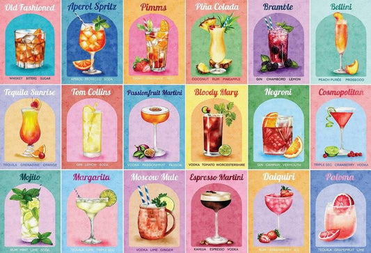 House of Puzzles - Colourful Cocktails - 1000 Piece Jigsaw Puzzle