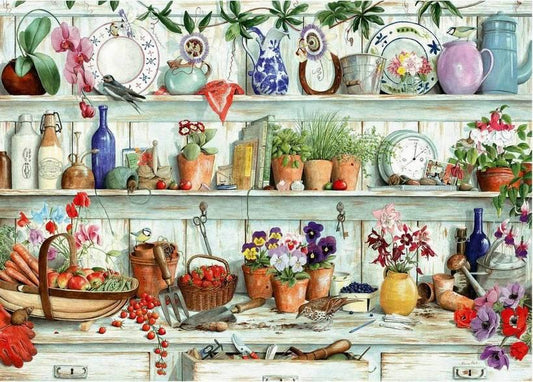 House of Puzzles - Posies & Produce - 1000 Piece Jigsaw Puzzle