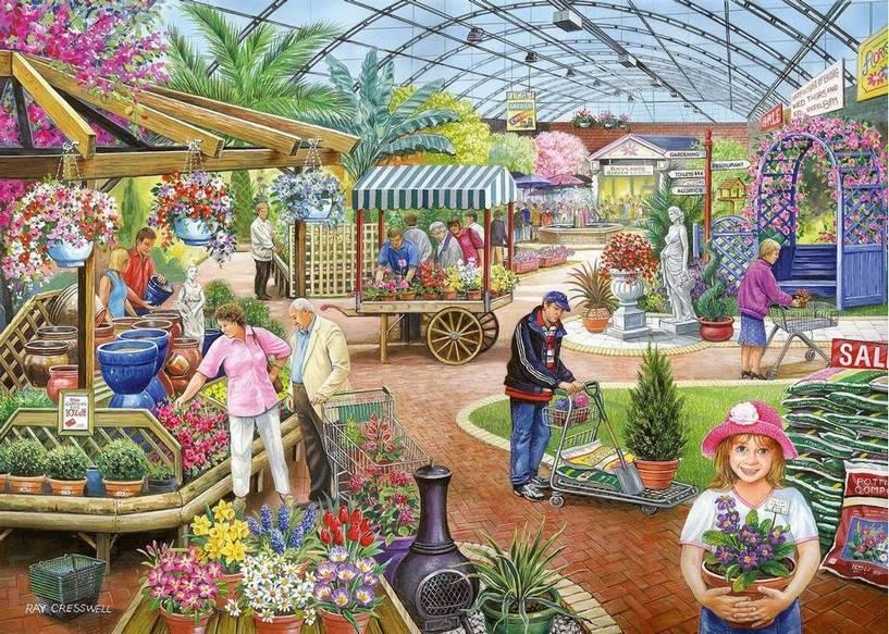 House of Puzzles - At The Garden Centre - 500 Piece Jigsaw Puzzle