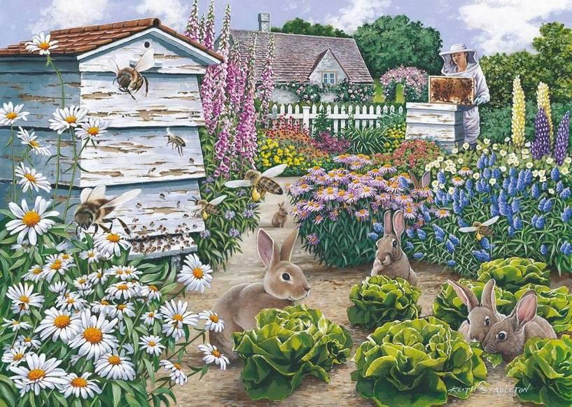 House of Puzzles - Honey Bunnies - 500 Piece Jigsaw Puzzle