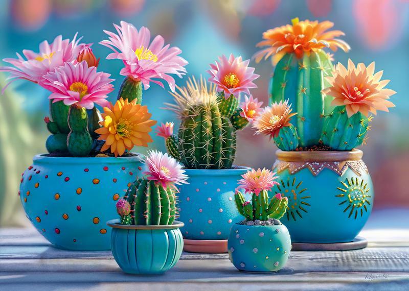 CherryPazzi - Bloomy Cactus Fireworks - 1000 Piece Jigsaw Puzzle