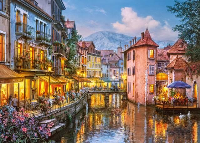 CherryPazzi - Evening in Annecy - 1000 Piece Jigsaw Puzzle