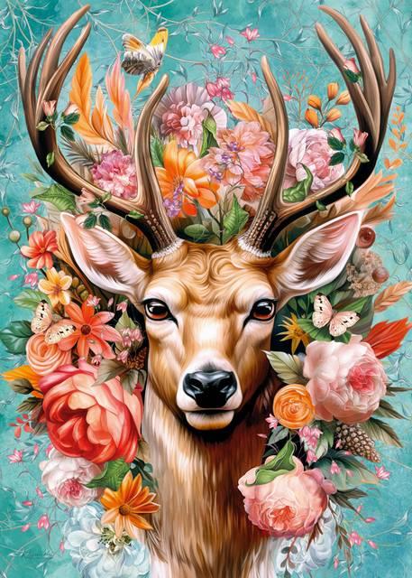 CherryPazzi - Flower Deer - 1000 Piece Jigsaw Puzzle