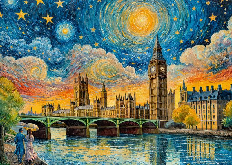 CherryPazzi - Impressionist Sky over - 1000 Piece Jigsaw Puzzle