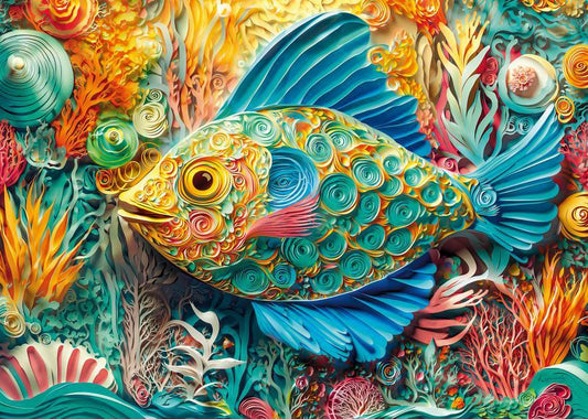 CherryPazzi - Quilled Fish - 1000 Piece Jigsaw Puzzle