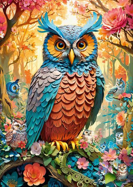 CherryPazzi - Quilled Owl - 1000 Piece Jigsaw Puzzle