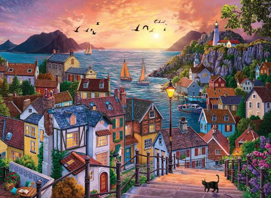 Anatolian - Coastal Town At Sunset - 1000 Piece Jigsaw Puzzle