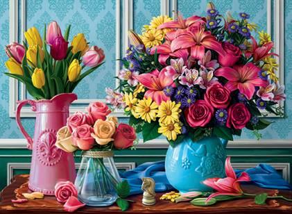 Anatolian - Flowers in Vases - 1000 Piece Jigsaw Puzzle