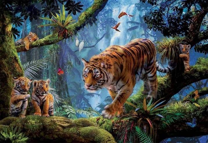 Educa - Tigers In The Tree - 1000 Piece Jigsaw Puzzle