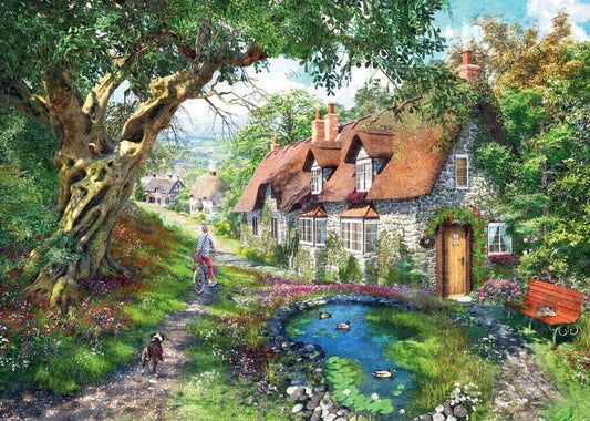 Ravensburger - Down the Lane Flower Hill Lane 1000 Piece Jigsaw Puzzle